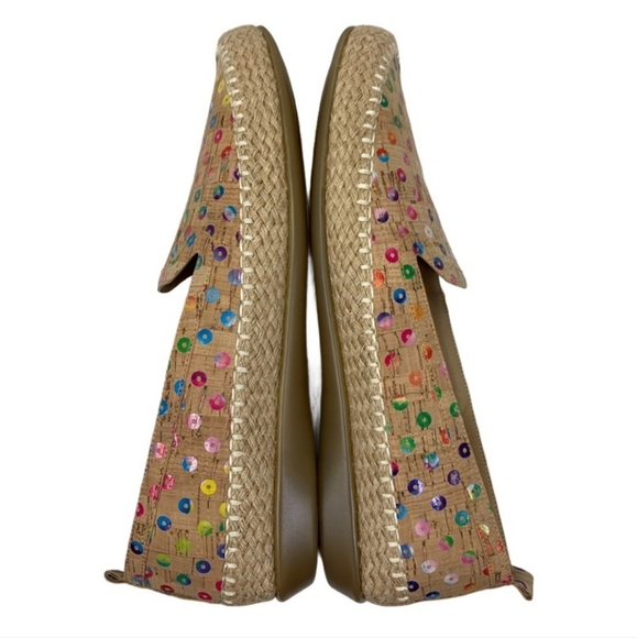 Vaneli Sport Niobe Tan Multicolored Cork Espadrille Flats 11 Wide Van Eli - Picture 4 of 8